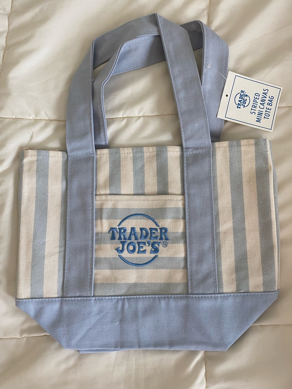 Trader Joe’s Mini Blue Stripped Tote Bag
